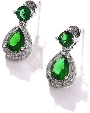 SOH Teardrop Stone Drop Earrings - Green