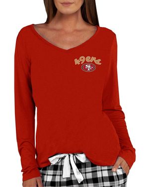 Concepts Sport San Francisco 49ers Marathon Knit Long Sleeve Lightweight V-neck Lounge Top - Red