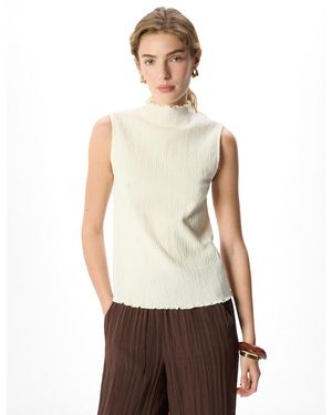 Whistles Textured Sleeveless Top - White