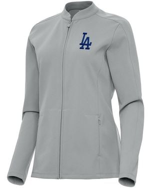 Antigua Los Angeles Dodgers Regard Full-zip Jacket - Gray