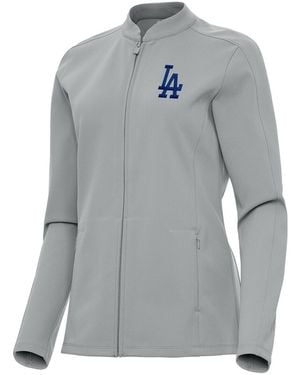 Antigua Los Angeles Dodgers Regard Full-zip Jacket - Gray