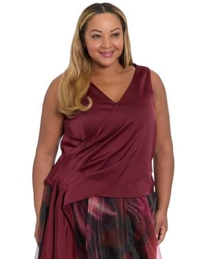 Muse Plus Size V-neck Top - Red