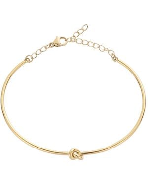 Adornia Tarnish Resistant Knot Cuff Adjustable Chain Bracelet - Metallic