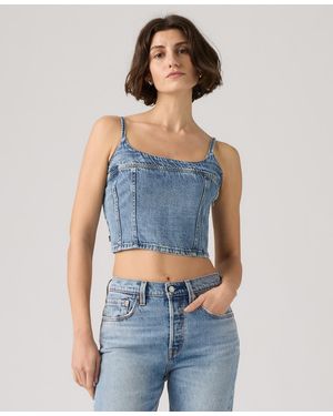 Levi's Jadine Denim Cropped Camisole Tank Top - Blue