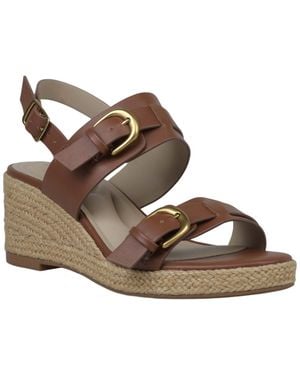 Giani Bernini Talleyy Buckle Wedge Heel Sandals - Brown