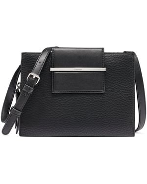 Calvin Klein Sybil Faux Leather Zipper Crossbody Handbag - Black