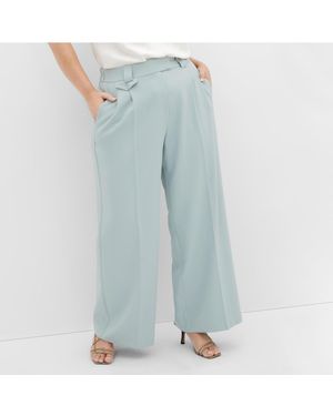 City Chic Plus Size Jazmin Crepe Pant - Blue