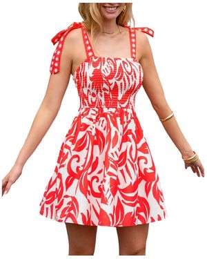 CUPSHE Sunset Society Tropical Mini Beach Dress - Red