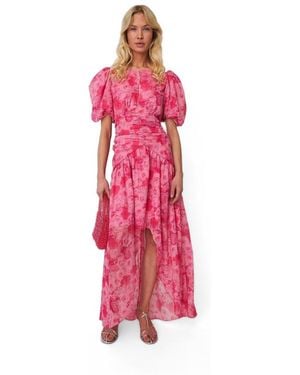 Crās Elaine Floral High-low Maxi Dress - Pink