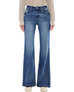 KanCan Essentials Avonlea High Rise Wide Flare Jeans - Blue