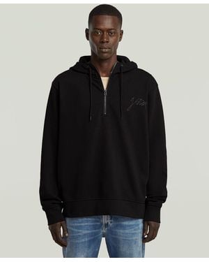 G-Star Script Long-sleeve Hooded Sweatshirt - Black