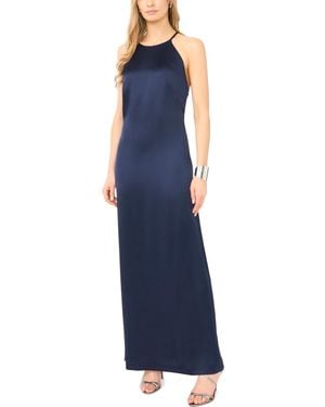Parker High-neck Open-back Maxi Dress - Blue