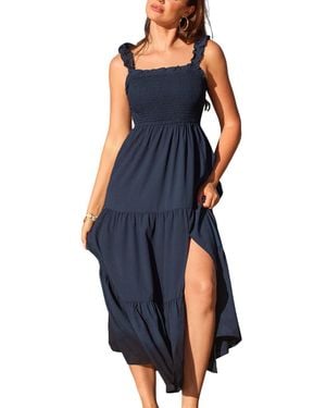 CUPSHE Bonus Points Blue Maxi Beach Dress