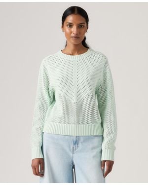 Levi's Gaelle Long-sleeve Crochet Pull-on Sweater - Green