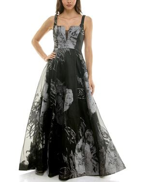 Taylor Printed V-neck Maxi Dress - Black