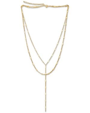 Ellie Vail Camilla Dainty Lariat Chain Necklace - White
