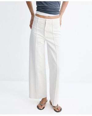 Mango High-waisted Wide Leg Jeans - White