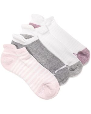 Muk Luks Dream Step Sporty Low Cut Ankle Socks, 4 Pair Pack - Gray