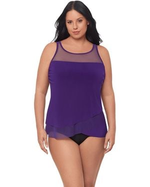 Miraclesuit Plus Size Mirage Tankini Top - Purple