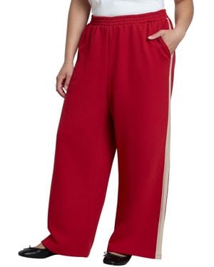 Eloquii Plus Size Stripe Detail Sweatpant - Red