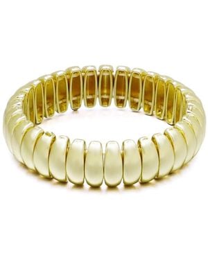 Adornia Plated Stretch Cuff Bracelet - Metallic