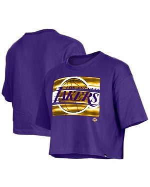 KTZ Los Angeles Lakers Oversized Boxy Crop T-shirt - Purple