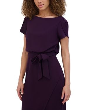 Kensie Tulip-sleeve Tie-waist Sheath Dress - Purple