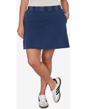 Ruby Rd. Plus Size French Terry Pull-on Skort - Blue
