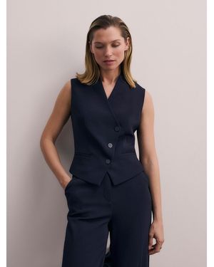 The Fold Romney Clever Crepe Waistcoat - Blue