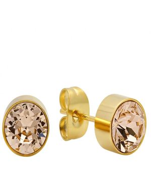 Steeltime 18kt Gold-plated Stainless-steel Stud Earrings - Metallic