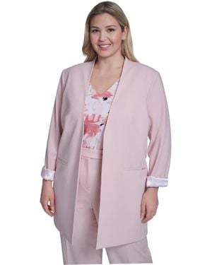 Calvin Klein Plus Size Open-front Notch Collar Jacket - Purple