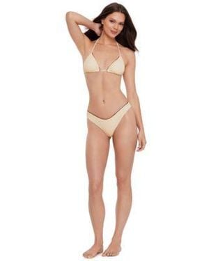 Steve Madden V Neck Triangle Top Scoop Hipster Bottoms - White