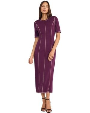 Donna Morgan Crewneck Dress - Purple