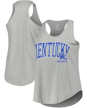 Profile Kentucky Wildcats Arch Logo Racerback Scoop Neck Tank Top - Gray