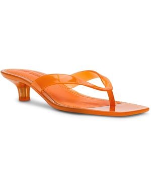 Steve Madden Tracie-j Kitten-heel Jelly Thong Sandals - Orange