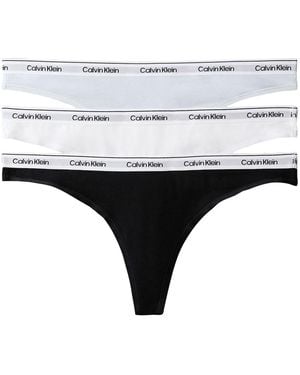 Calvin Klein Modern Logo 3-pack Thong Underwear Qd5209 - White