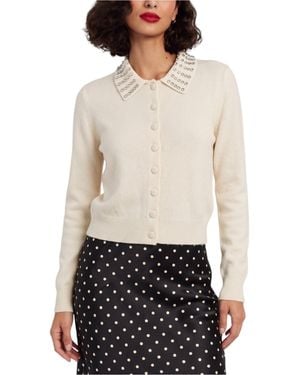 Chinti & Parker Wool-cashmere Jewel-neck Cardigan - White