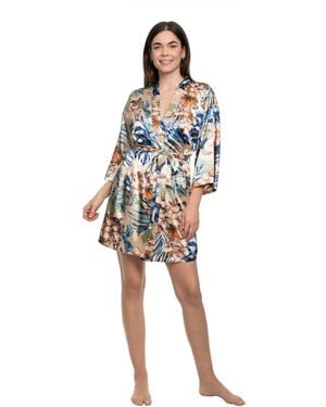 Linea Donatella Printed Self-tie Wrapper - White