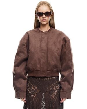 Lioness Legacy Suede Bomber Jacket - Brown