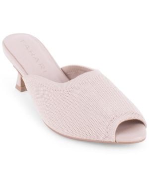 Tahari Maui Kitten Heel Mules - Pink