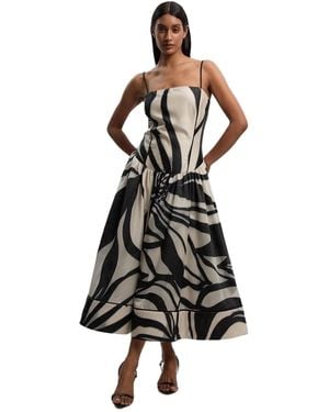 Karen Millen Floral Jacquard Maxi Prom Dress - White