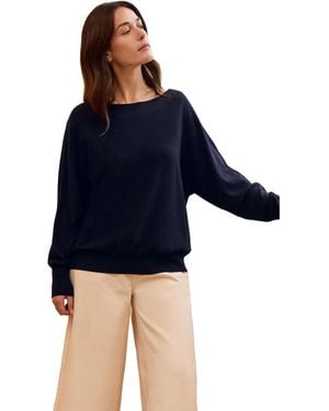 Celtic & Co. Fine Knit Merino Relaxed Sweater - Blue