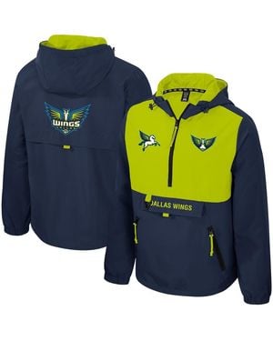 Stadium Essentials And Navy/green Dallas Wings Legends Challenger Quarter-zip Jacket - Blue