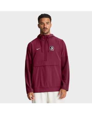 Nike Florida State Seminoles Anorak Half-zip Hoodie Jacket - Red