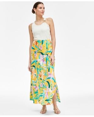 INC International Concepts Printed Midi Skirt - White