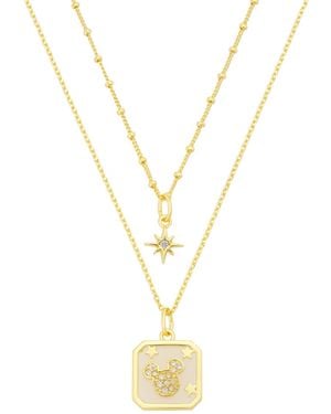Disney Cubic Zirconia -tone Mickey Layered Necklace - Metallic