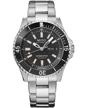 MIDO Swiss Automatic Ocean Star Water-resistant Day/date Stainless Steel Bracelet Watch - Metallic