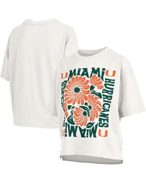Pressbox Elena Oversized Floral-print Graphic Short-sleeve Crewneck T-shirt - White