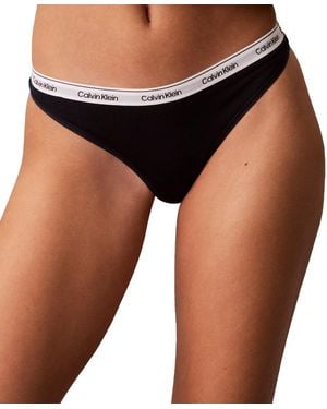 Calvin Klein Modern Logo Thong Underwear Qd5043 - Black