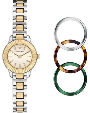 Tory Burch Quartz Miller Stainless Steel Bracelet Watch 24mm Gift Set - Metallic
